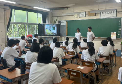 令和７年６月10日（火）　２年生 続・青山中の柱建設中…　～ローマは一日（いちじつ）にして成らず～